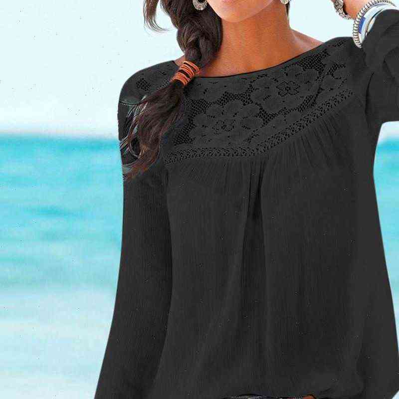 women womens blouses lace blouse casual long sleeve patchwork daily work office shirt beach autumn camisas mujer, White
women womens blouses lace blouse casual long sleeve patchwork daily work office shirt beach autumn camisas mujer, White