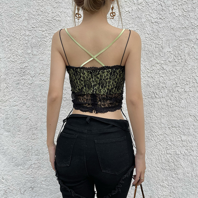 Sexy Slim Solid Lace Camisole Women Fashion Backless Patchwork Drawstring Spaghetti Straps Crop Top Street Club Vest, White
Sexy Slim Solid Lace Camisole Women Fashion Backless Patchwork Drawstring Spaghetti Straps Crop Top Street Club Vest, White