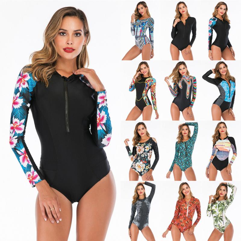 Women's Swimwear UV Protection Rash Guard Long Sleeve One Piece Swimsuit Surfing Wetsuit
Women's Swimwear UV Protection Rash Guard Long Sleeve One Piece Swimsuit Surfing Wetsuit