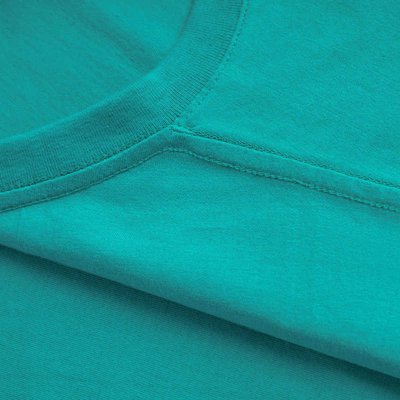 Summer Harajuku 100% Cotton Men's T-Shirt Short-Sleeve Loose O-Neck Lake Green Black White Plain Tops Tees 210528