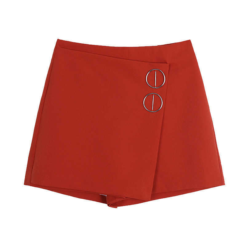 Hiawatha Summer High Waist Chiffon Shorts Skirts Korean Style Fashion Rear Zipper D2949 210714