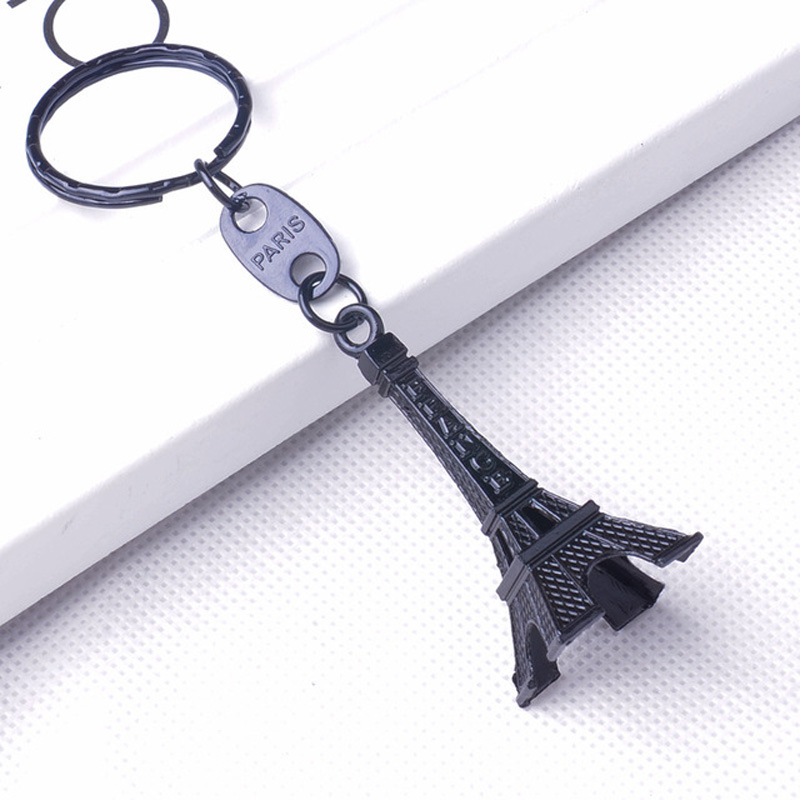 50pcs/lot Paris Eiffel Tower Keychain Mini Eiffel Tower Candy Color Keyring Store Advertising Promotion Service Equipment Keyfob