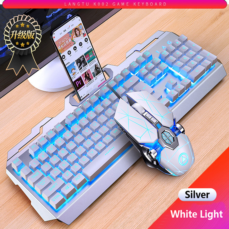 Gaming Keyboard & Mouse & Headphone Mechanical Feeling RGB LED Backlit Gamer Keyboards USB Wired Keyboard for Game PC Laptop Computer