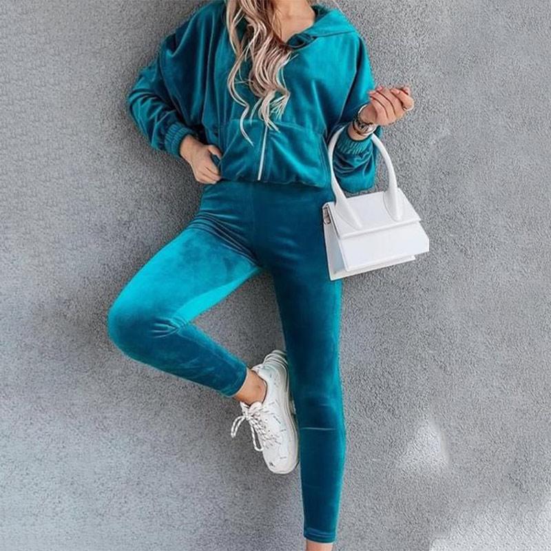 Women' Two Piece Pants Autumn Two-piece Ladies Hooded Sweatshirt Long Sleeve Pocket Zipper Hoodie Cardigan Slim Pencil Solid Color Suit 202, Black
Women' Two Piece Pants Autumn Two-piece Ladies Hooded Sweatshirt Long Sleeve Pocket Zipper Hoodie Cardigan Slim Pencil Solid Color Suit 202, Black