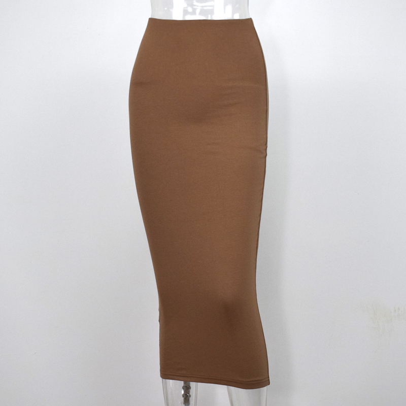Colysmo Double Layers High Waist Pencil Midi Skirt Bodycon Long Skirt Cotton Maxi Skirt White Summer Skirts Womens Saia Midi 210306