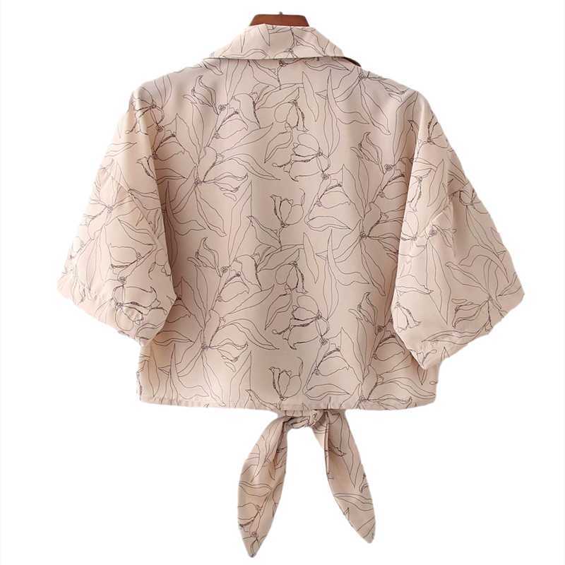 Casual Women V Neck Bow Lace Blouse Summer Fashion Ladies High Street Sweet Cute Shirt Female Line Flower Knotted Top 210527