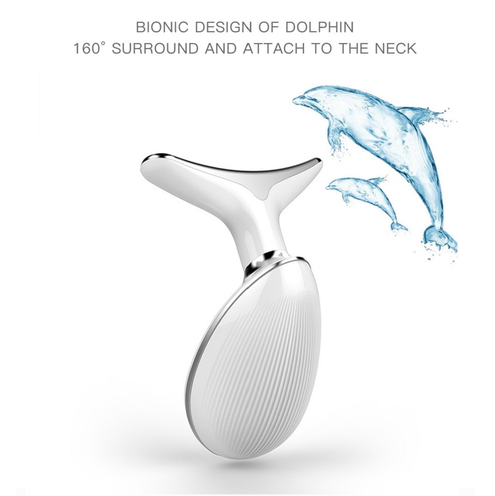 3 Colors LED Photon Therapy Face Neck Lifting Slimming Massager Electric EMS Heat Facial Skin Tighten Reduce Double Chin Anti Age