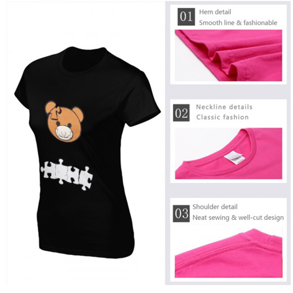 Women T-Shirts 2021 Spring Summer Women Bear Print T-Shirts Fashion Casual Puzzle Bear T-shirt Hot Selling Short Sleeve, Grey
Women T-Shirts 2021 Spring Summer Women Bear Print T-Shirts Fashion Casual Puzzle Bear T-shirt Hot Selling Short Sleeve, Grey