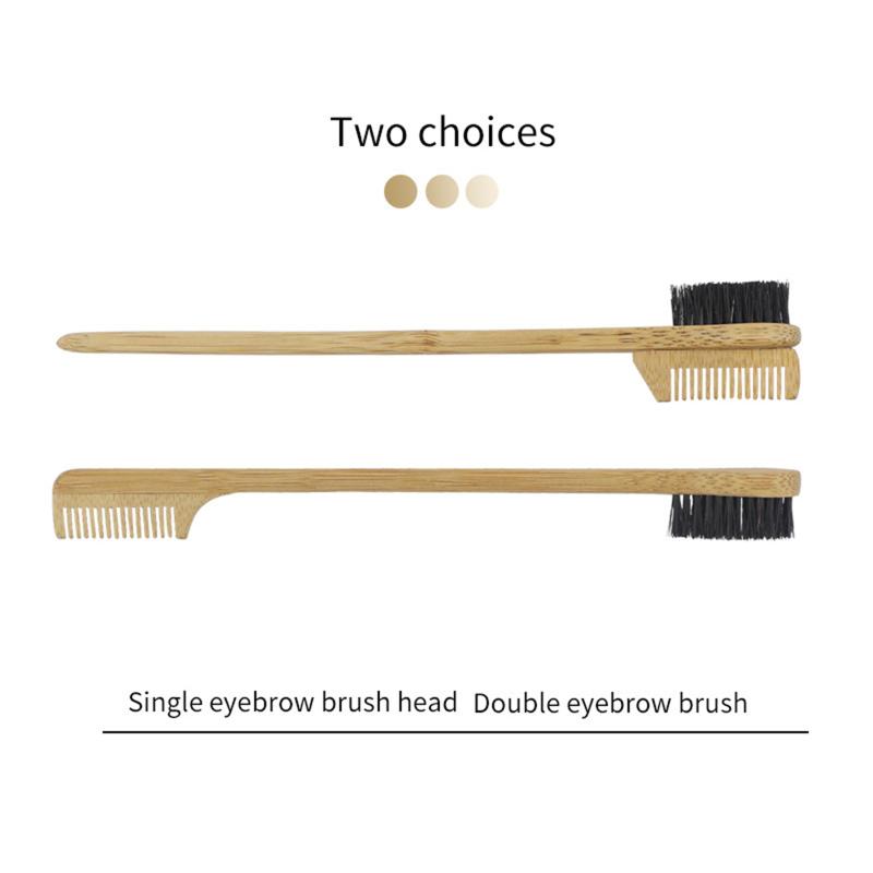 Hair Brushes 18.3cm Reusable Natural Wood Edge Control Brush Salon Combs Makeup