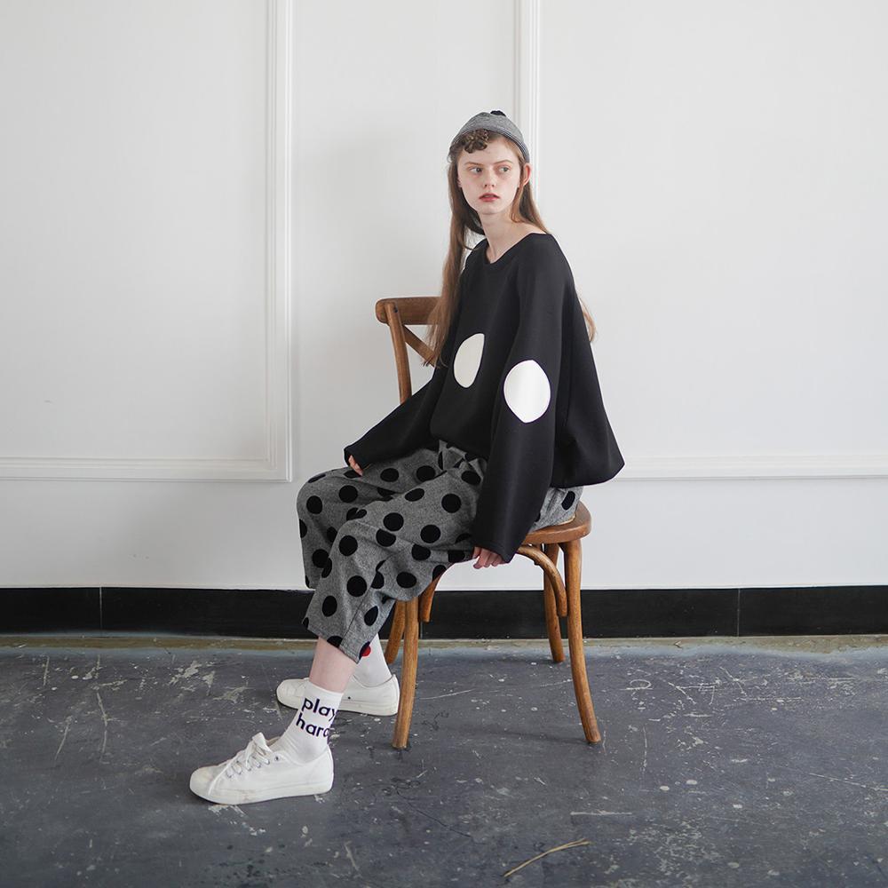 Black hoodies imakokoni original women's polka dot loose wild casual jacket spring 182307 201217