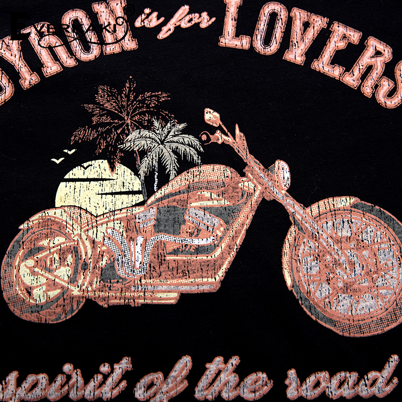 Everkaki Vintage T shirt Women Motorcycle Pattern Retro T Shirt Tees&Tops Short Sleeve Boho Print Tee Shirt Summer T200110