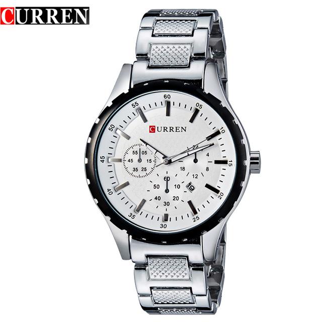 Wristwatches CURREN 8130 Men Fashion Brand Watches Stainless Steel Analog Quartz Man Clock Hour Men's Watch Free, White black
Wristwatches CURREN 8130 Men Fashion Brand Watches Stainless Steel Analog Quartz Man Clock Hour Men's Watch Free, White black