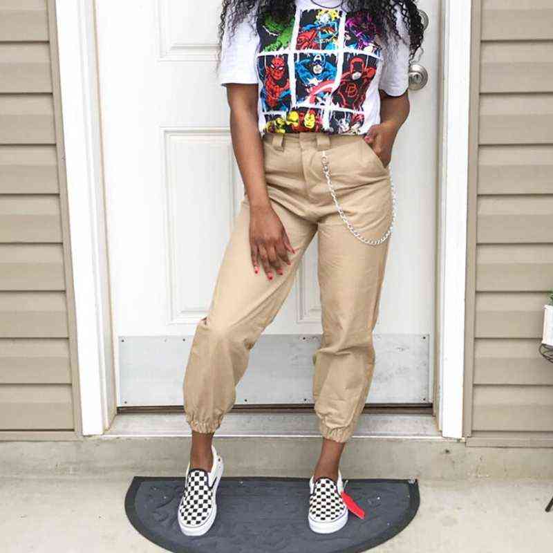 High waist pants camouflage loose joggers women army harem camo pants streetwear punk black cargo pants women capris trousers 211112