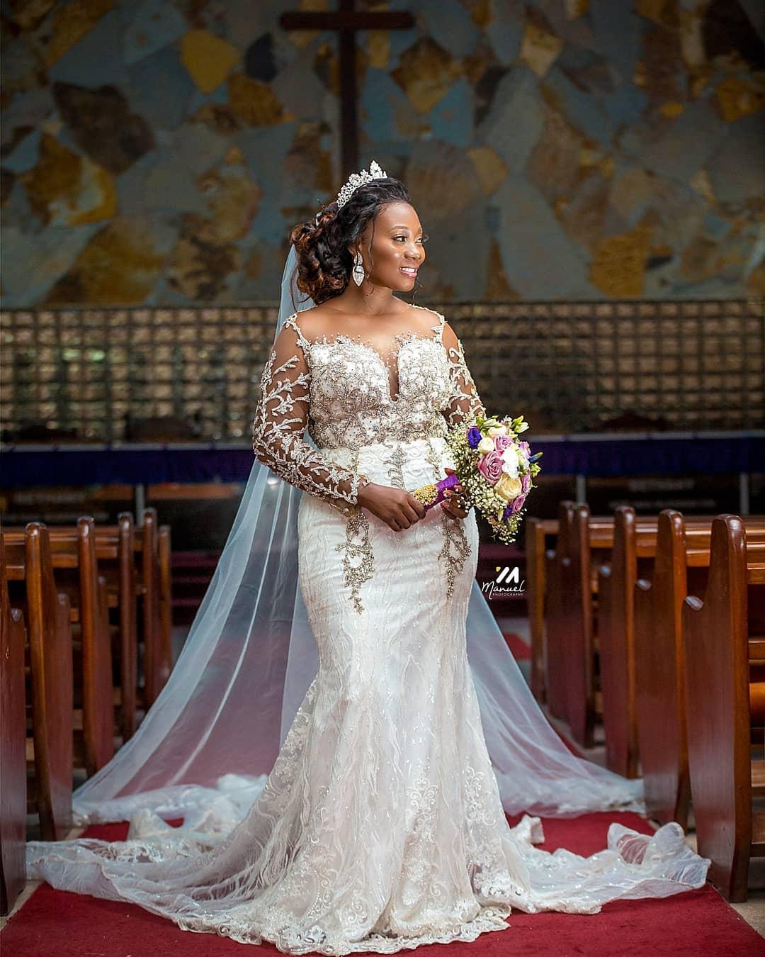 African Plus Size Mermaid Wedding Dresses Arabic Aso Ebi Luxurious Lace Beaded Sheer O-neck Illusion Long Sleeve Bridal Gowns