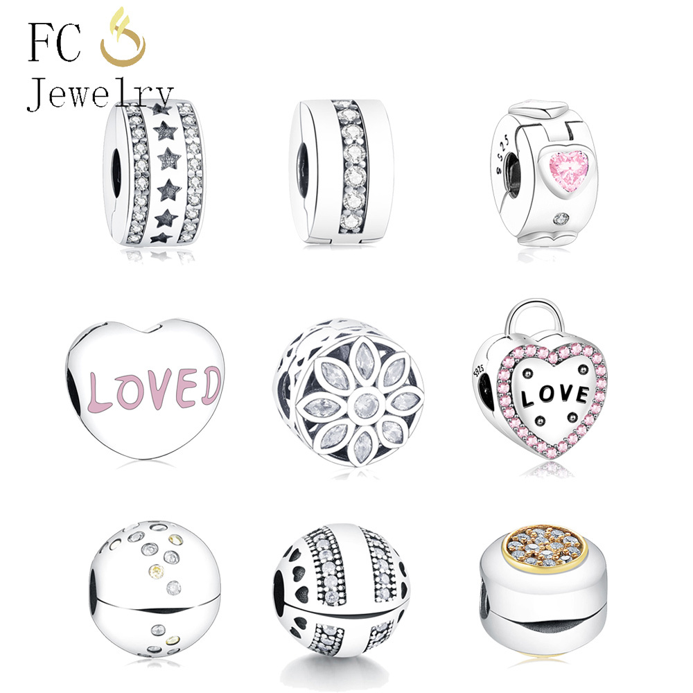 2019 Genuine 925 Sterling Silver Cilps Charms Beads Dangle Fits Original Charm Bracelet DIY Jewelry For Making Pulsera Q0531
2019 Genuine 925 Sterling Silver Cilps Charms Beads Dangle Fits Original Charm Bracelet DIY Jewelry For Making Pulsera Q0531