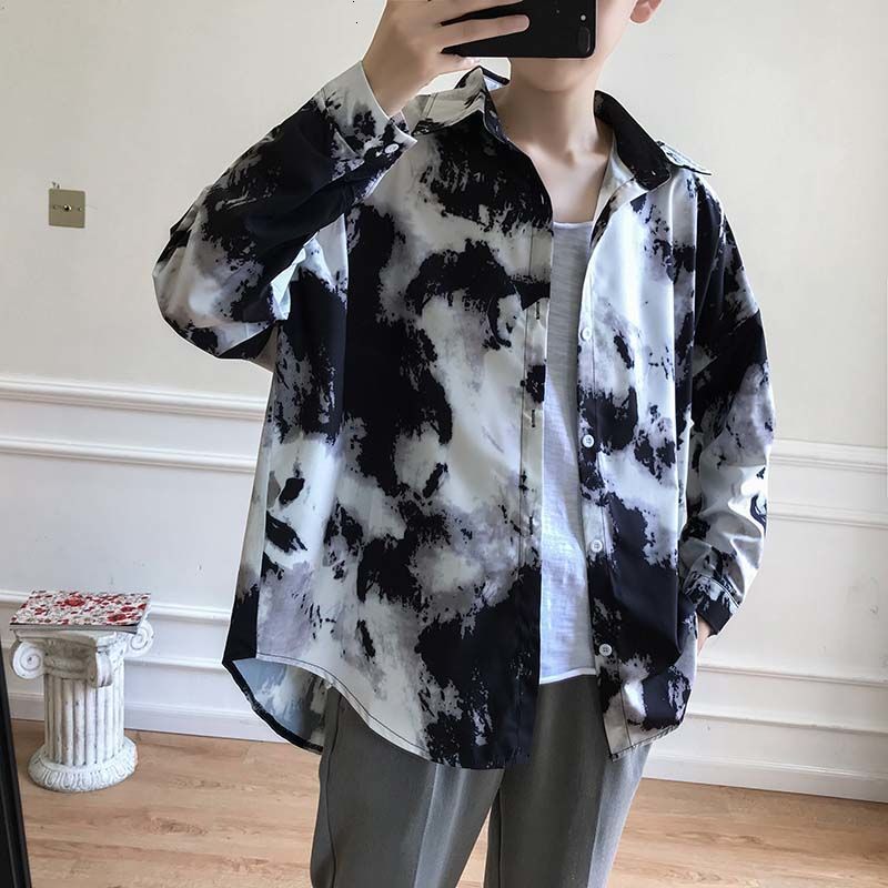 2021 New Spring Summer Tie-dye Men' Fashion Retro Casual Men Streetwear Long-sleeved Mens Shirt Uss3, Blue flower
2021 New Spring Summer Tie-dye Men' Fashion Retro Casual Men Streetwear Long-sleeved Mens Shirt Uss3, Blue flower