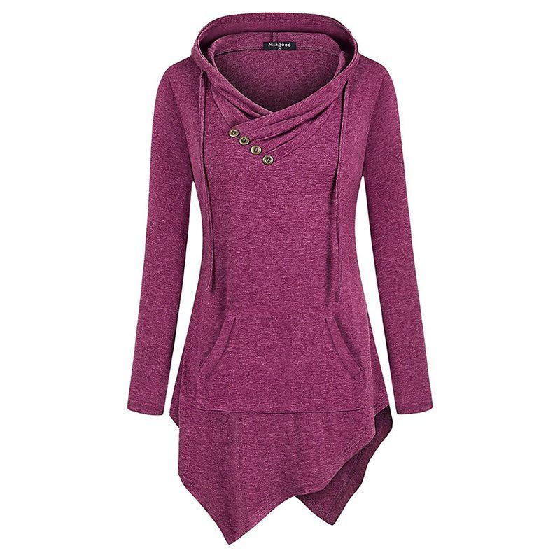 Sisjuly Casual Plus Size Black Gothic Streetwear Women Hoodies Loose Hooded Plain Asymmetric Tops Female Autumn Sweatshirt Thin 201102
