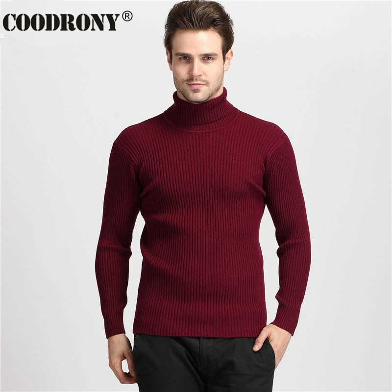 COODRONY Winter Thick Warm Cashmere Sweater Men Turtleneck Mens Sweaters Slim Fit Pullover Men Classic Wool Knitwear Pull Homme 210818