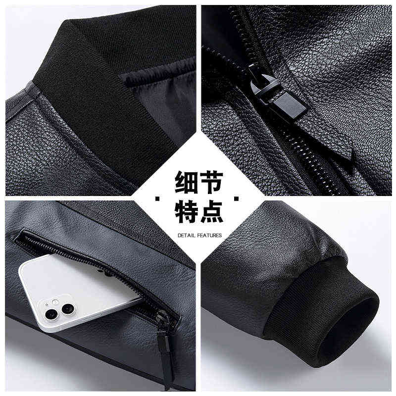 Leather Jacket Men Winter Fleece Fashion Business Casual Motorcycle Jacket Autumn Winter Windproof Black Coats Male 6XL 7XL 8XL 211111