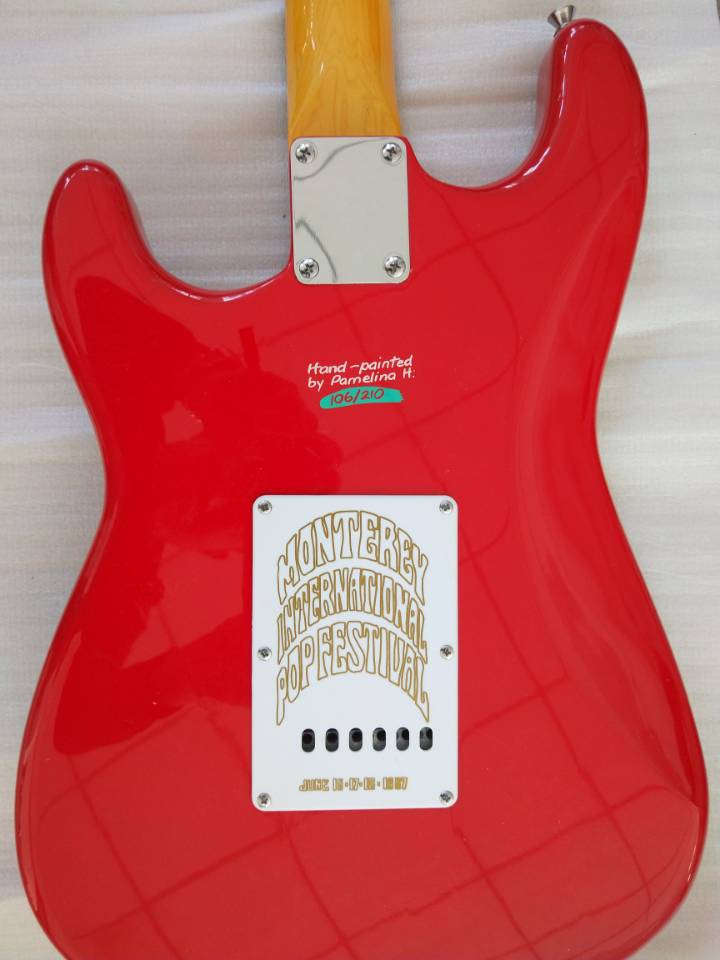 Custom Shop Jimi Hendrix's Monterey Tribute Hendrix Monterey Red White Electric Guitar Tremolo Bridge, Vintage Tuners
