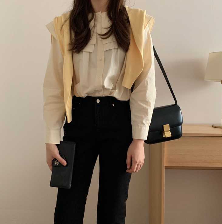 Korea Women Sweet Ruffled Collar Shirts Beige Girls Blouse Chic Long Sleeve Tops 210615