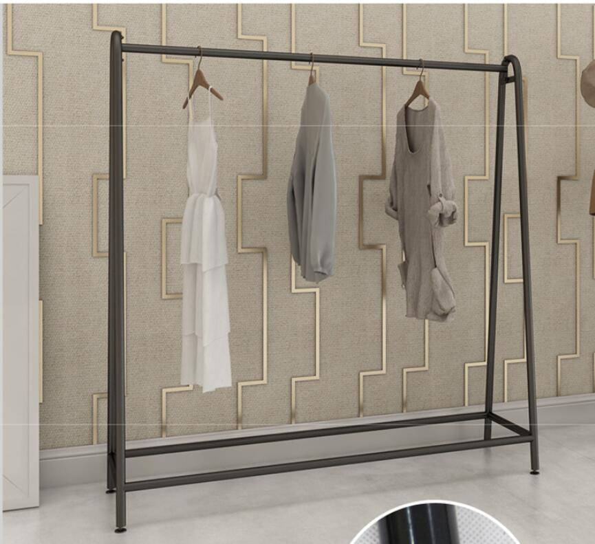Simple iron clothing rack Commercial Furniture bedroom cloakroom floor hanger clothes shop gold cloth display racks