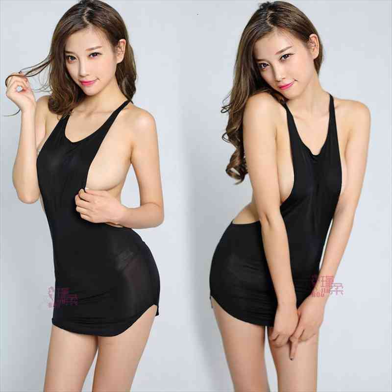 Sexy Deep V-neck Ice Silk See Through Micro Mini Dress Transparent Sleeveless Bodycon Mini Dress Club Fantasy Wear F15, Black;gray
Sexy Deep V-neck Ice Silk See Through Micro Mini Dress Transparent Sleeveless Bodycon Mini Dress Club Fantasy Wear F15, Black;gray