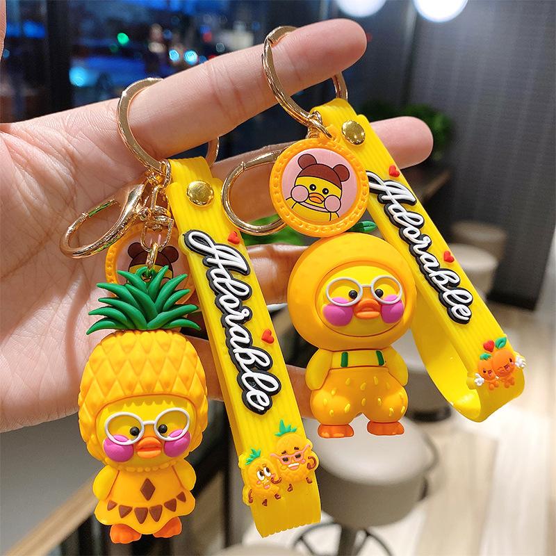 Keychains Fruit Hyaluronic Acid Duck Key Chain Creative Rubber Material Ring Cute Pvc Bag Car Pendant Jewelry Gift For Your Girlfriend, Silver 
Keychains Fruit Hyaluronic Acid Duck Key Chain Creative Rubber Material Ring Cute Pvc Bag Car Pendant Jewelry Gift For Your Girlfriend, Silver