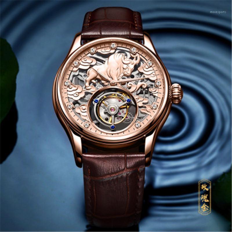 100% Collector Edition Tourbillon Watch Embossed Bull Automatic Mechanical Personality Business Men Watches Clock Man Wristwatches, 8969-3
100% Collector Edition Tourbillon Watch Embossed Bull Automatic Mechanical Personality Business Men Watches Clock Man Wristwatches, 8969-3