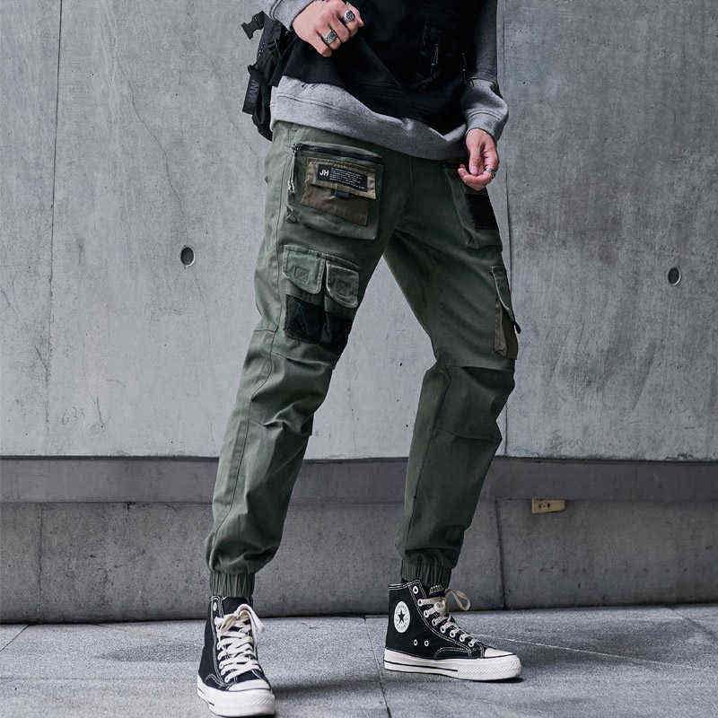 Cargo Pants Men Black Hip Hop Streetwear Fashion Cotton Joggers Sweatpants Casual Harem Trousers Summer Harajuku Clothing 211201