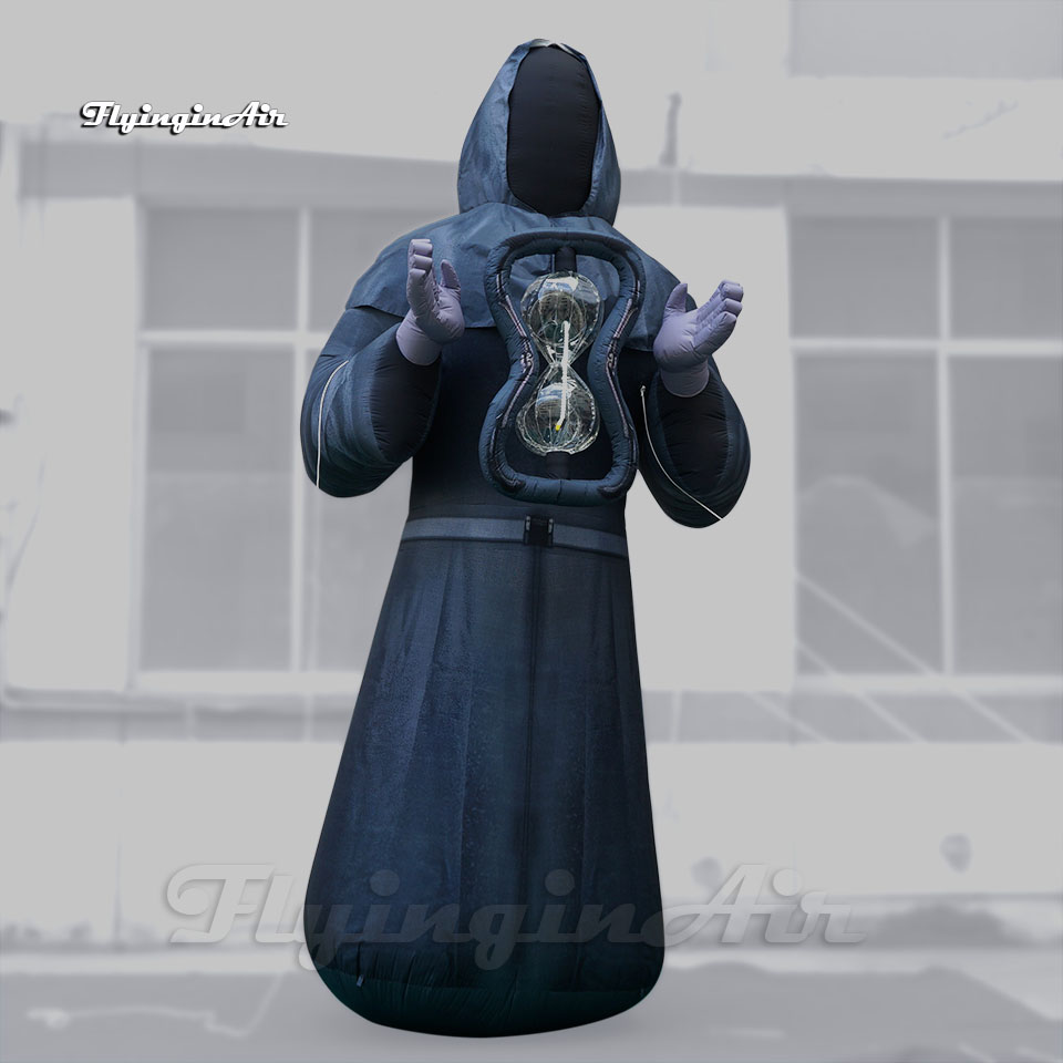Outdoor Halloween Decorative Inflatable Magician Balloon 5m Death Model Blow Up Faceless Wizard For Carnival Party Parade Decoration