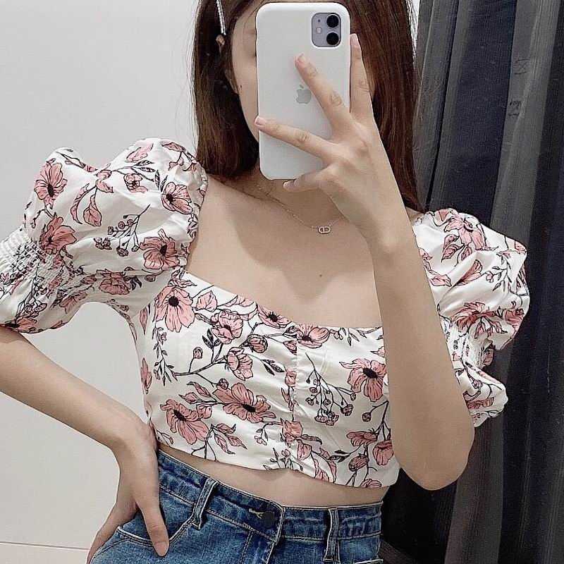 Women Summer Top Floral Blouse Fashion Short Puff Sleeve Square Neck Modern Lady Crop Top 210602, Prints
Women Summer Top Floral Blouse Fashion Short Puff Sleeve Square Neck Modern Lady Crop Top 210602, Prints