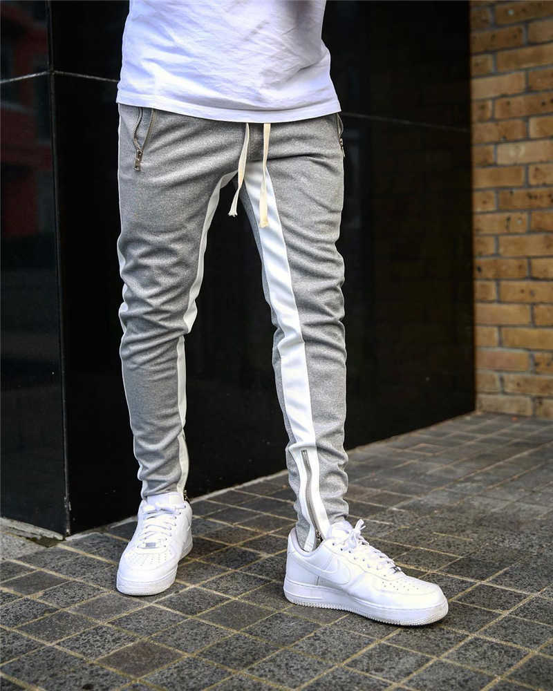 Mens Joggers Casual Pants Fitness Men Sportswear Tracksuit Bottoms Skinny Sweatpants Trousers Black Gyms Jogger Track Pants 211006
