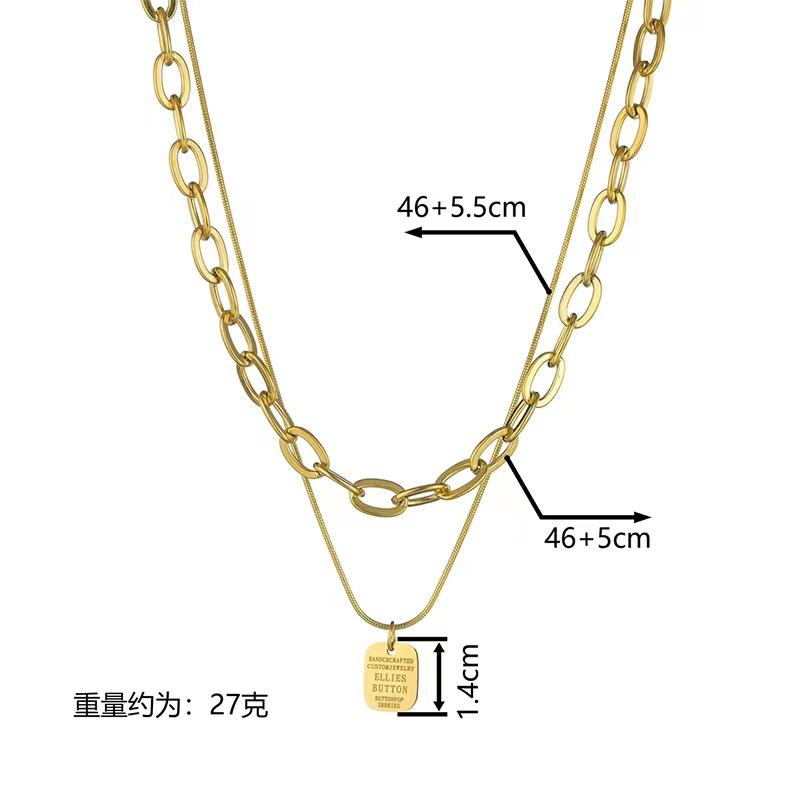 Chains European And American Retro Personality Double-layer Necklace Net Celebrity Trendy Letter Tag Temperament Niche Ins Win, Silver
Chains European And American Retro Personality Double-layer Necklace Net Celebrity Trendy Letter Tag Temperament Niche Ins Win, Silver