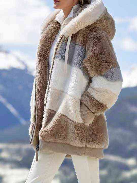Women Winter Plus Size Long Teddy Jacket Warm Thick Fleece Faux Fur Coat Plush woman coat fur 211105