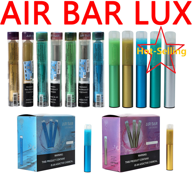 Air Bar Lux Disposable Vape Pen E Cigarette Device With 500mAh Battery 2.7ml Pods 1000 Puffs Dab Airbar Kit VS Puff XXL
Air Bar Lux Disposable Vape Pen E Cigarette Device With 500mAh Battery 2.7ml Pods 1000 Puffs Dab Airbar Kit VS Puff XXL