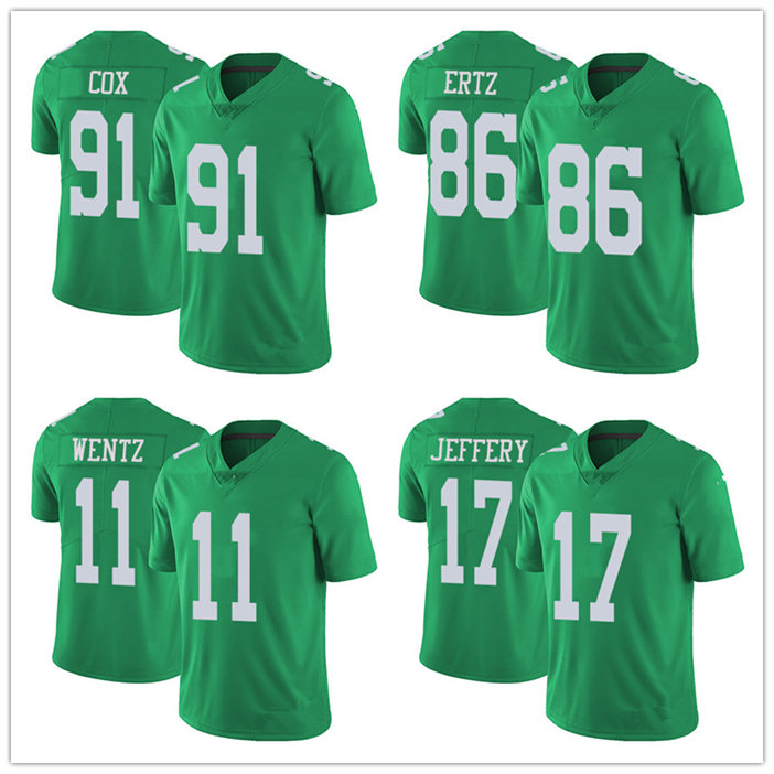 Philadelphia„Eagles„MEN women youth Carson Wentz Zach Ertz Fletcher Cox Football Rush Vapor Limited Green Jersey