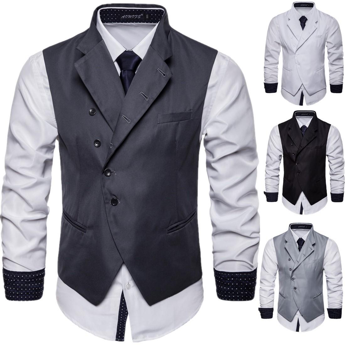 new pure color autumn man suit vest European American leisure British vest white gray black wedding tuxedo vests, Light gray
new pure color autumn man suit vest European American leisure British vest white gray black wedding tuxedo vests, Light gray