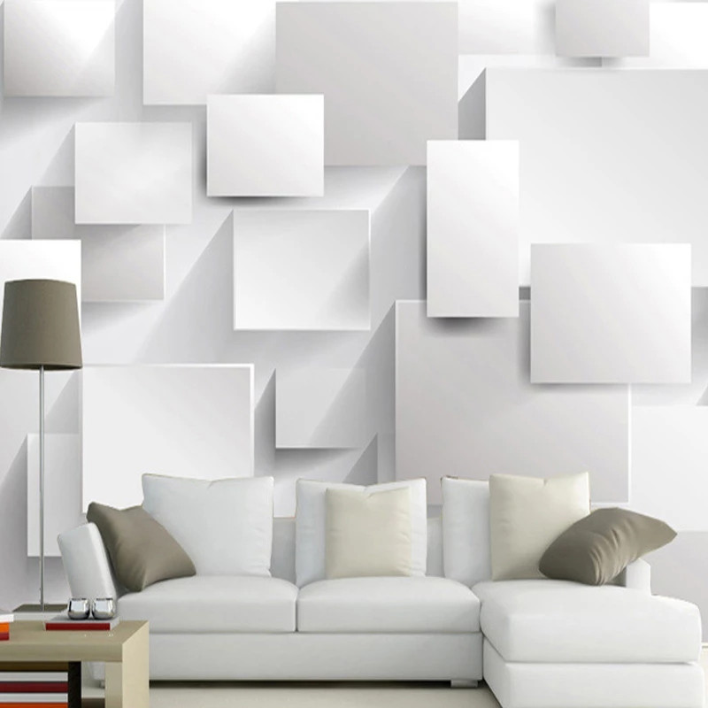 Custom Wall Mural Modern 3D Stereoscopic Large Mural Wallpaper Box Cube Wall Paper Sofa Bedroom Wallpaper Murals
