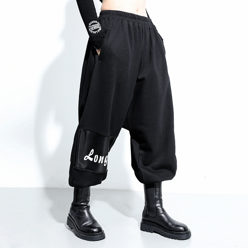 pants trousers fashion brand 2021 autumn elastic waist stitching harem personality large bf capris 206066, Black;white
pants trousers fashion brand 2021 autumn elastic waist stitching harem personality large bf capris 206066, Black;white