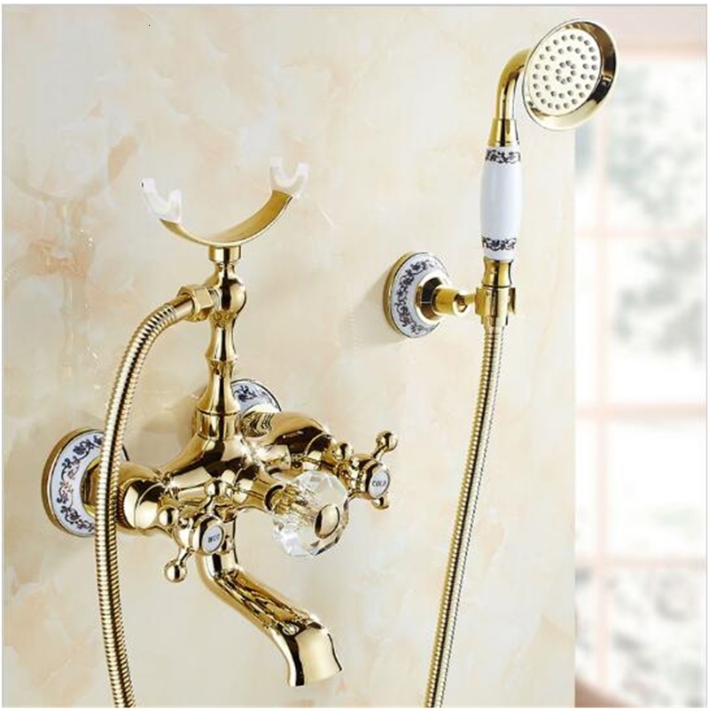 2021 New Luxury Gold Brass Bathroom Bathtub Mixer Tap Wall Mounted Hand Held Head Kit Shower Faucet Sets H8ir
2021 New Luxury Gold Brass Bathroom Bathtub Mixer Tap Wall Mounted Hand Held Head Kit Shower Faucet Sets H8ir