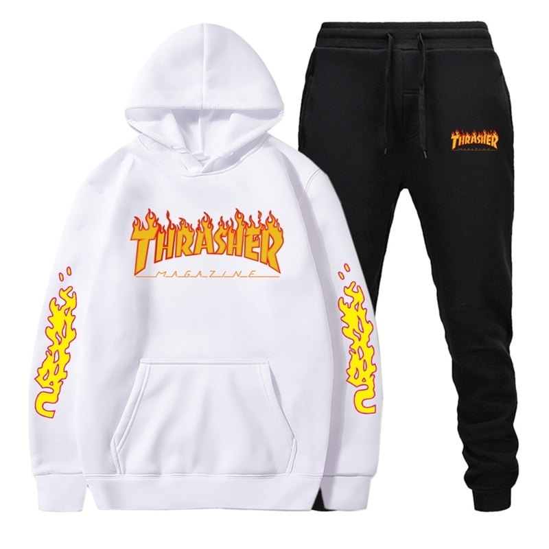2021 new thrasher flame hooded trend sweater men's Hoodie