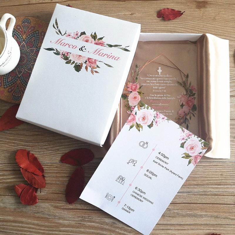Greeting Cards 10pcs Paper Printing Luxury Flower Wedding Invitation Clear Plexiglass Personalize Decorative
Greeting Cards 10pcs Paper Printing Luxury Flower Wedding Invitation Clear Plexiglass Personalize Decorative