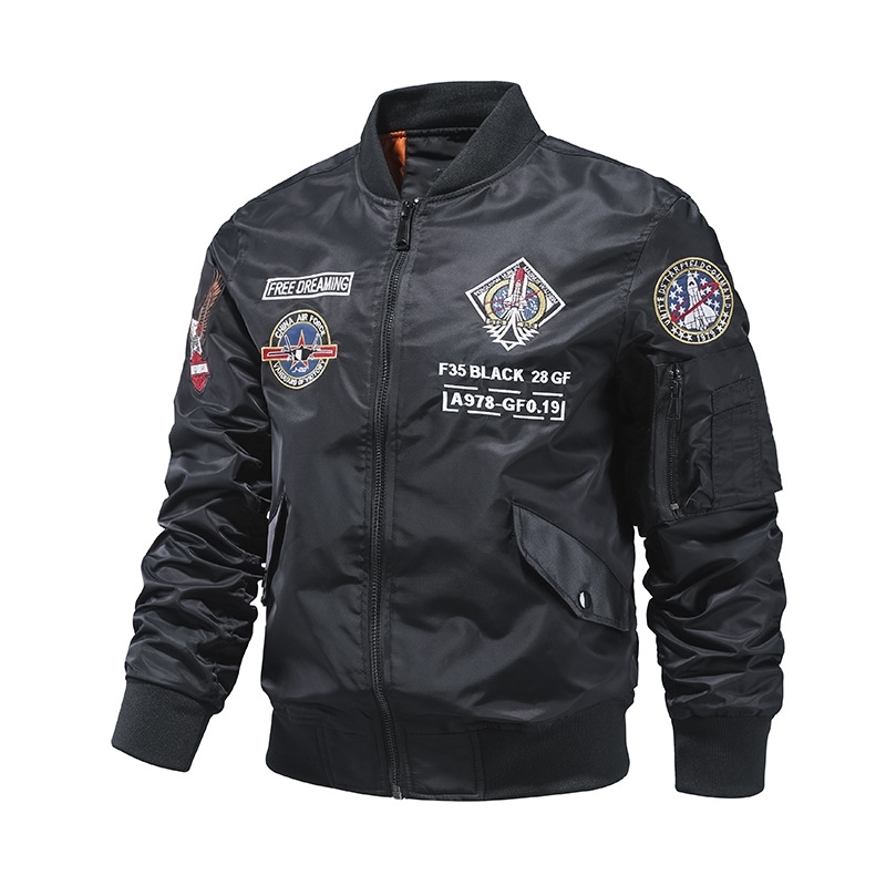 Jacket fashion brand flight suit embroidered tooling men's air military jacket, Green
Jacket fashion brand flight suit embroidered tooling men's air military jacket, Green