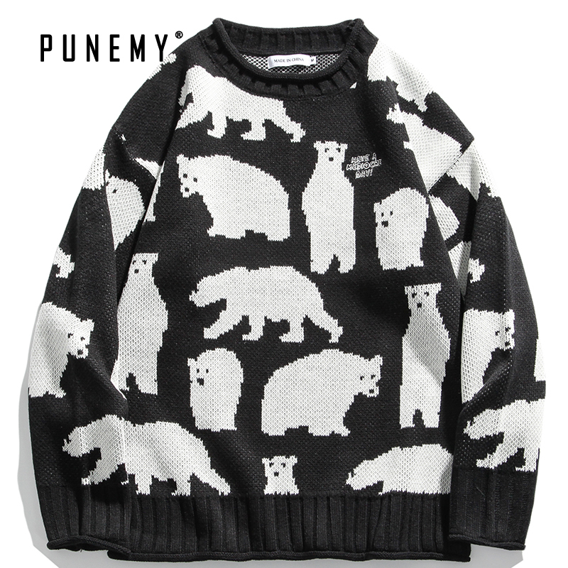 2021 New Men Sweater Vintage Polar Bear Pattern Hip Hop Streetwear Harajuku O-neck Oversize Pullover Sweter Acrylic Casual Male Sweaters R8q, Dark grey
2021 New Men Sweater Vintage Polar Bear Pattern Hip Hop Streetwear Harajuku O-neck Oversize Pullover Sweter Acrylic Casual Male Sweaters R8q, Dark grey