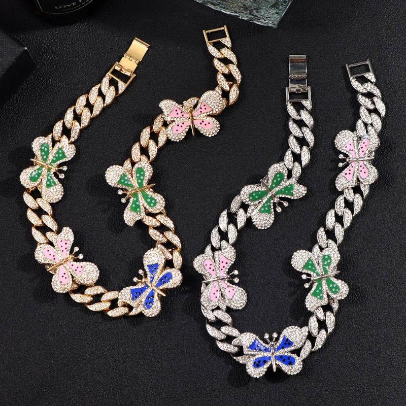 Chains Flatfoosie Gold Silver Color Cuban Chain Crystal Butterfly Necklace For Women Punk Bling Rhinestone Link Jewelry
Chains Flatfoosie Gold Silver Color Cuban Chain Crystal Butterfly Necklace For Women Punk Bling Rhinestone Link Jewelry