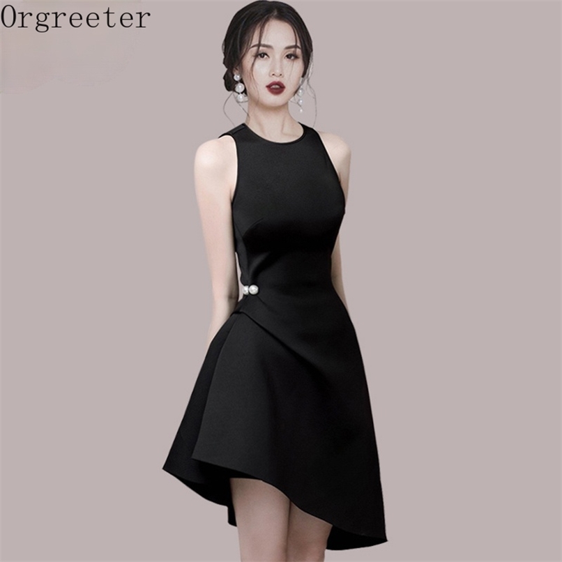 Summer O-Neck Elegant Black Irregular Casual Dress Women Fashion Ruched Pearl Deco Slim Sleeveless Tank Office Lady 210602, White
Summer O-Neck Elegant Black Irregular Casual Dress Women Fashion Ruched Pearl Deco Slim Sleeveless Tank Office Lady 210602, White