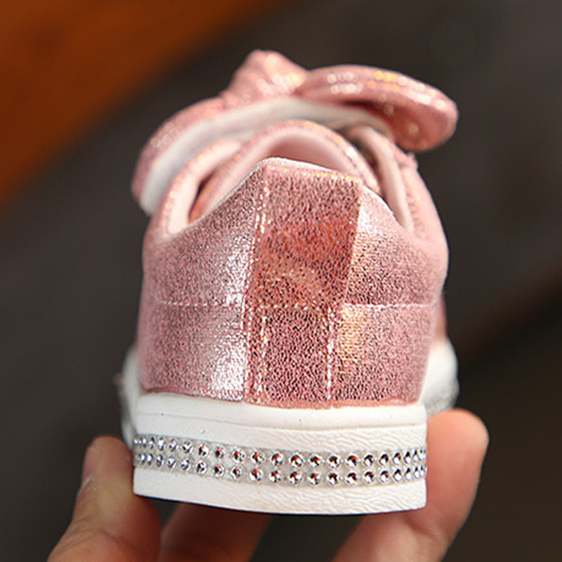 Toddler Children Baby Boys Casual Sequins Bowknot Crystal Run Sport Sneakers Shoes For Girls C260130