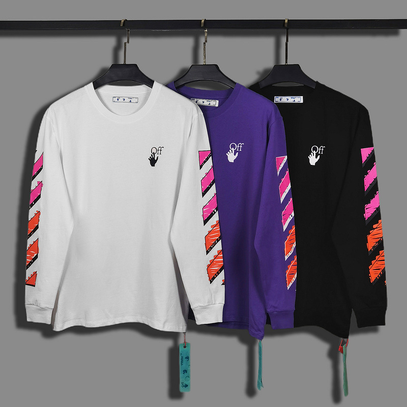 Gaopinchao Off-white2021 Autumn Winter New Ow Print Back x Marker Peach aow Long Sleeve T-shirt, White
Gaopinchao Off-white2021 Autumn Winter New Ow Print Back x Marker Peach aow Long Sleeve T-shirt, White