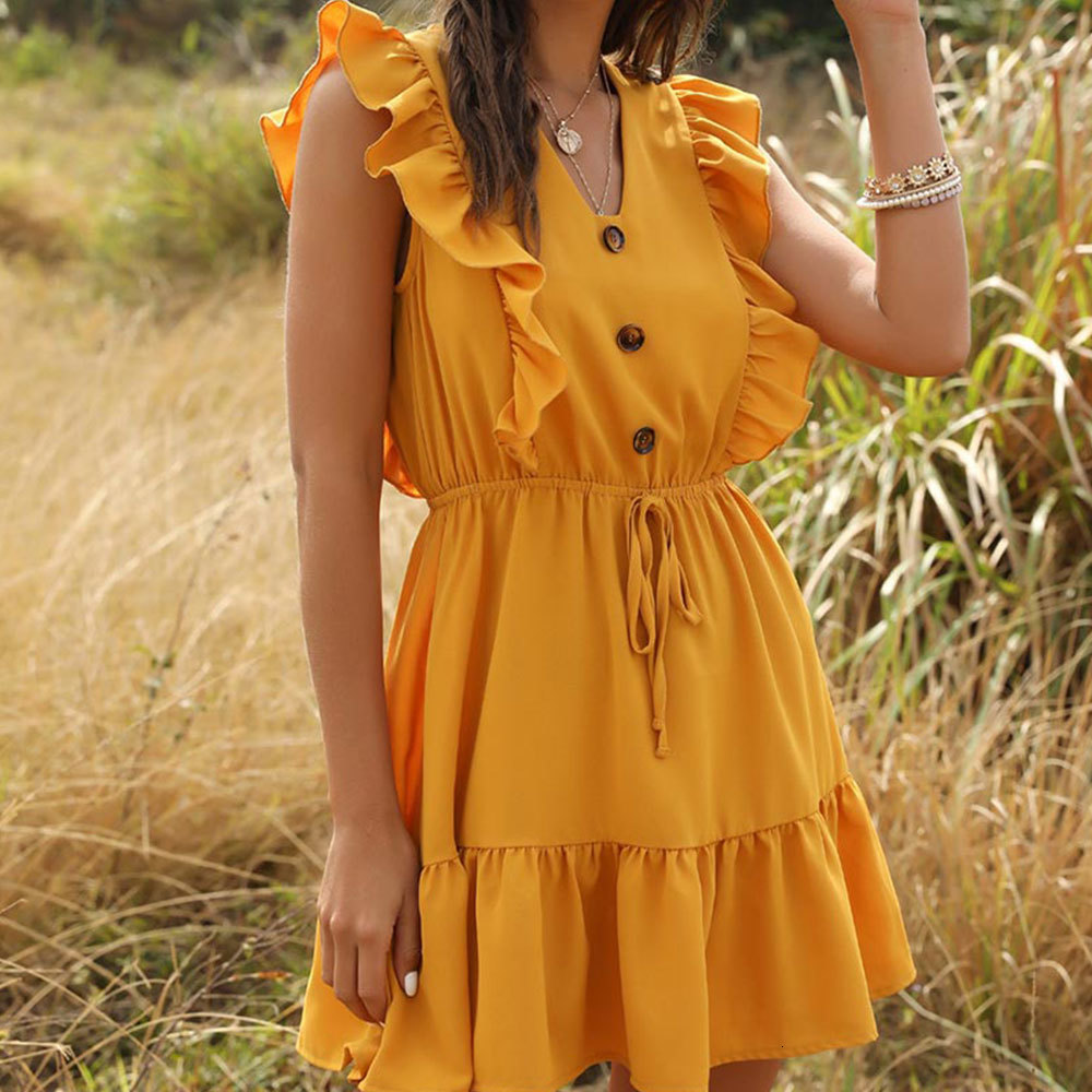 2021 New Summer Boho Beach Elegant Ruffled Sleeveless v Neck High Waist a Line Sexy Lace Up Button Mini Chiffon V0ag, Red
2021 New Summer Boho Beach Elegant Ruffled Sleeveless v Neck High Waist a Line Sexy Lace Up Button Mini Chiffon V0ag, Red